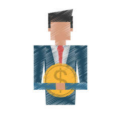 Wall Mural - businessman money related icon image, vector illustration