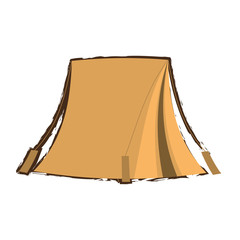 Sticker - camping tent icon image, vector illustration design