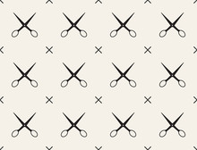 Seamless Pattern With Scissors, Vector, Tailoring