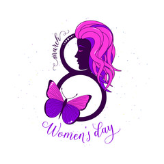 Wall Mural - Vector illustration of stylish 8 march womens day background