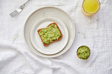 breakfast with avocado toast