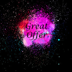 Wall Mural - Great Offer - Bright vector   watercolor  splash on black 