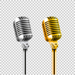 different concert microphones collection vector illustration iso