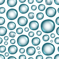 Poster - Blue water drops seamless vector background