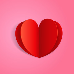 Poster - Abstract paper origami valentines greeting card. Template for a