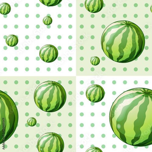 Naklejka - mata magnetyczna na lodówkę Seamless background design with watermelons