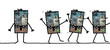 Cartoon robots - Men standing and walking