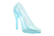 crystal high heel, glass slipper. 3D rendering