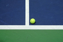 Tennis Ball At The Corner Of Court