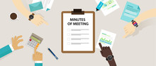 Minutes Of Meeting Document Paper Write Pen About Summary Of Communication In Office