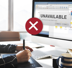 Sticker - Unavailable Unable Connect Notification Concept