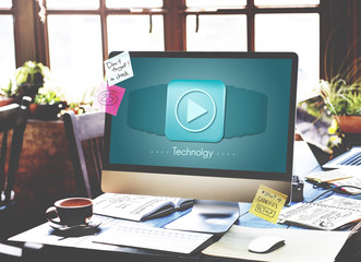 Poster - technology digital data innovation internet net concept