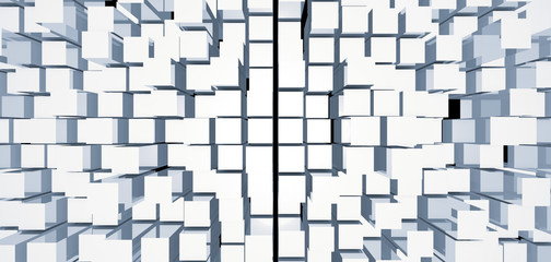 Poster - Abstract image of cubes background. 3D rendered backdrop