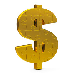 Wall Mural - Gold puzzle dollar sign