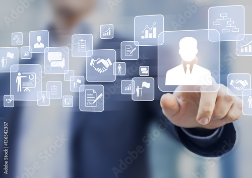 Fotografía Human resources (HR) management concept on a virtual screen interface