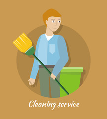 Wall Mural - Cleaning Service Concept Vector in Flat Design