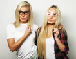 © Raisa Kanareva - two stylish sexy girls best friends ready for party