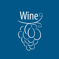 bunch of grapes for wine logo