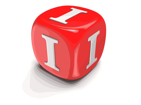 Dices with letter I. Image with clipping path 