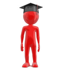 Poster - Graduation cap and man. Image with clipping path