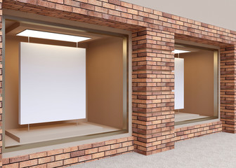 Wall Mural - showcase street store. 3d rendering