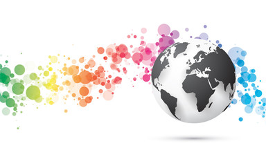 Wall Mural - abstract technology background and globe earth