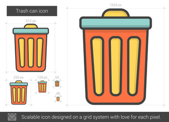 Wall Mural - Trash can line icon.