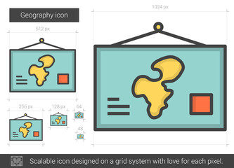 Poster - Geography line icon.