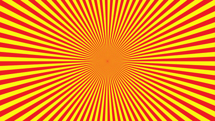 Sticker - Yellow-orange rays poster. Popular ray star burst background television vintage. Dark-light bright abstract texture with sunburst, flare, beam. Retro art design Glow bright pattern Vector Illustration