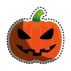 Wall Mural - halloween pumpkin card icon vector illustration design