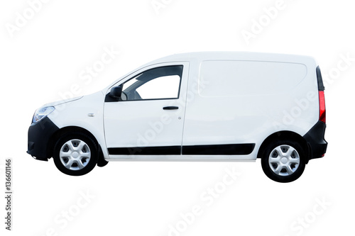 Fotomural White Van Side View under a white background