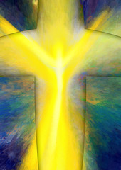 Easter resurrection - abstract artistic religious digital illustration