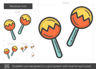 Poster - Maracas line icon.