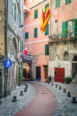 Wall Mural - The streets of the ancient town of Ventimiglia. Italy.