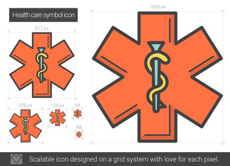 Canvas Print - Health care symbol line icon.