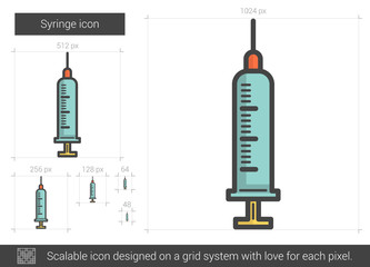 Sticker - Syringe line icon.