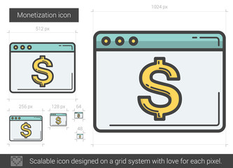 Canvas Print - Monetization line icon.