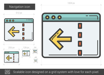 Poster - Navigation line icon.