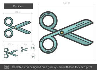 Wall Mural - Cut line icon.