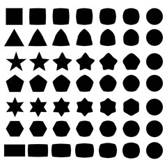Poster - Set of geometric shapes, elements for logo