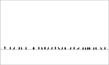 Silhouettes Of The Birds Sitting On A Wire Isolated Vector Image
