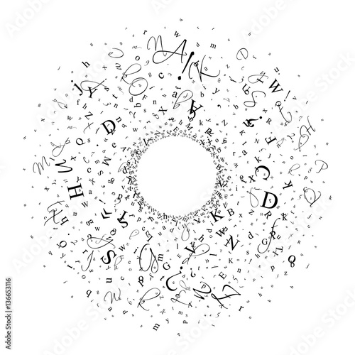 Fotografie, Obraz Abstract background of letters and digits.
