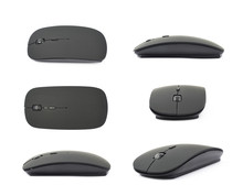 Black Wireless Computer Mouse Isolated