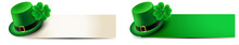 St Patricks Day - Banner Set With Leprechaun Hat And Shamrock