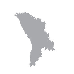  Moldova, vector map silhouette. gray on a white background.
