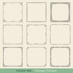 Vector set of vintage frames