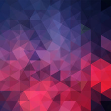 Abstract Background Consisting Of Pink, Purple Triangles. Geometric Design For Business Presentations Or Web Template Banner Flyer. Vector Illustration.