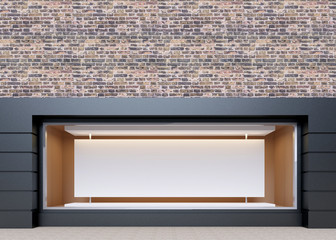 Wall Mural - showcase on street, mock up. 3d rendering