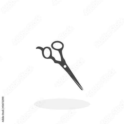 Barber shears Icon. Scissors vector logo on white background Stock