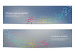 © ABCDESIGN - Set of modern scientific banners. Molecule structure DNA and neurons. Abstract background. Medicine, science, technology, business, website templates. Scalable vector graphics.